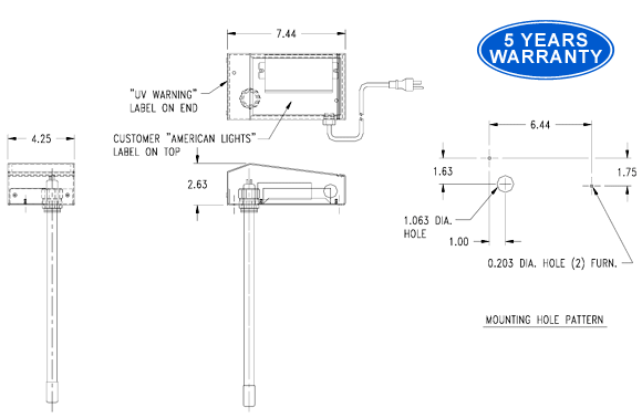 American-Lights UV Air Cleaner Technical Specifications